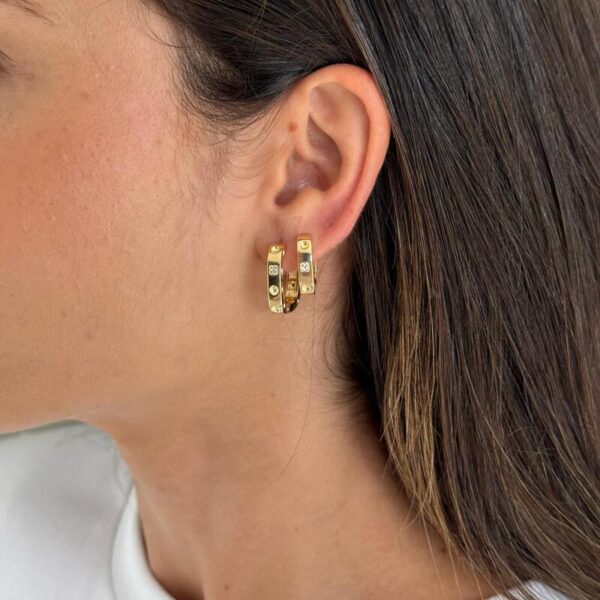Argola diva dourado P - Imagem 3