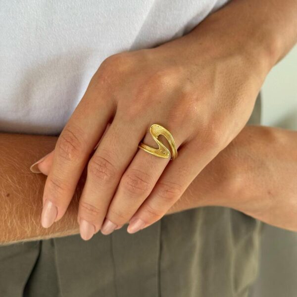 Anel S dourado