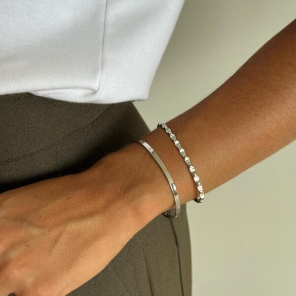 Bracelete liso prata 2,5mm - Imagem 2