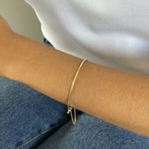 Bracelete trava de segurança 2mm dourado