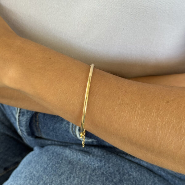 Bracelete trava de segurança dourado 3mm - Imagem 2