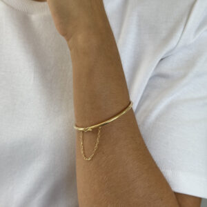 Bracelete trava de segurança dourado 3mm