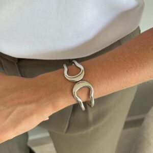 Bracelete maxi vazado prata