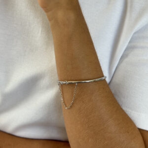 Bracelete trava de segurança prata 3mm