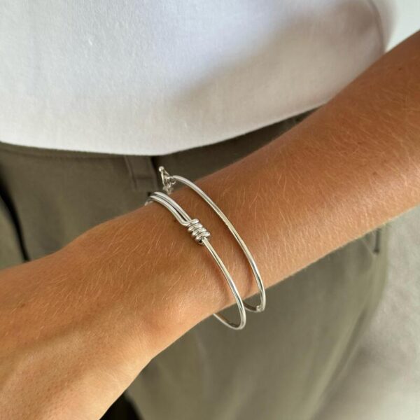 Bracelete trava de segurança 2mm prata - Imagem 3