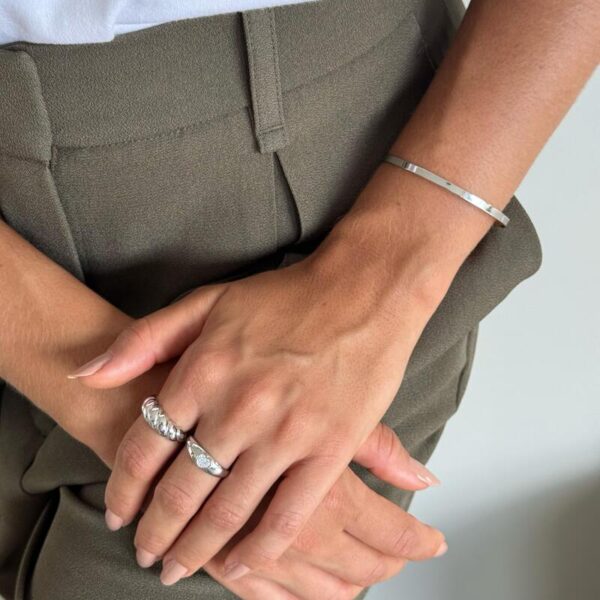 Bracelete liso prata 2,5mm - Imagem 3