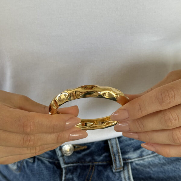 Bracelete textura orgânica dourado - Imagem 3
