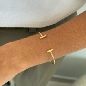 Bracelete tiffany fino dourado