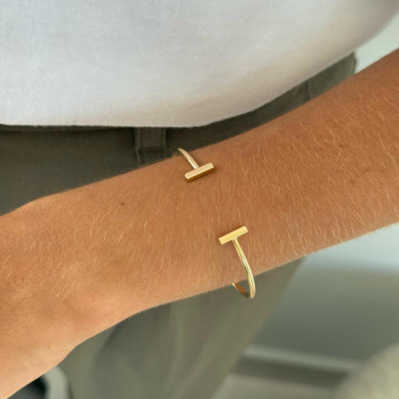 Bracelete tiffany fino dourado