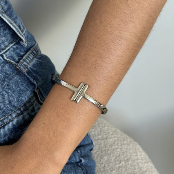 Bracelete tiffany grossa prata