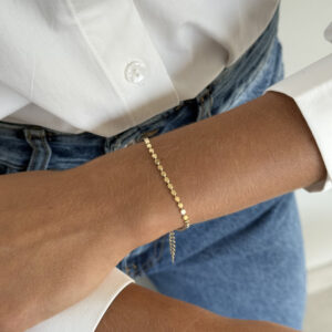 Pulseira bolinhas achatadas dourada
