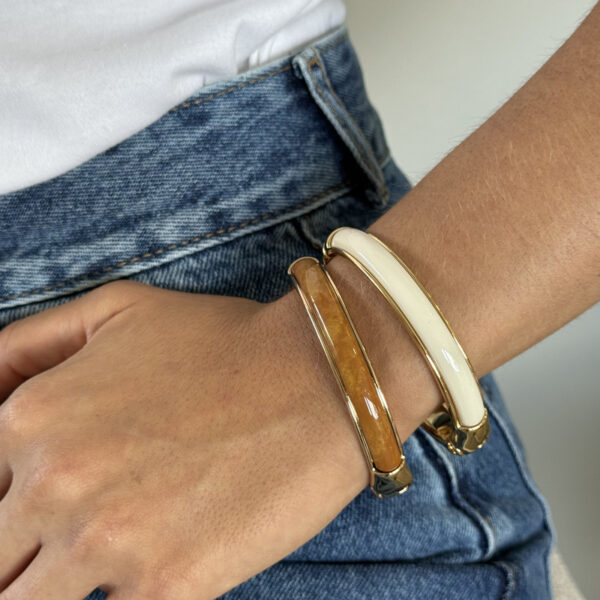 Bracelete esmaltado mescla marrom - Imagem 3