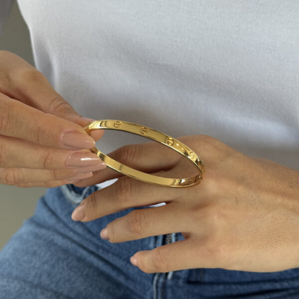 Bracelete dourado com detalhe - Imagem 2