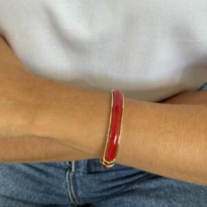 Bracelete esmaltado vermelho