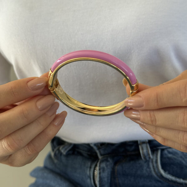 Bracelete esmaltado rosa - Imagem 2