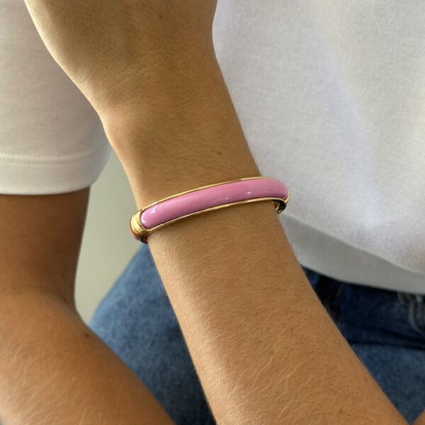 Bracelete esmaltado rosa